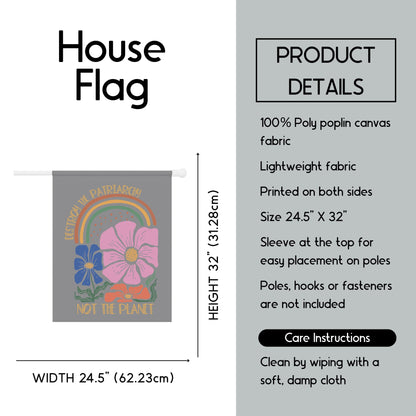 Anti patriarchy house flag environmental activism garden banner feminist yard sign womens rights flag save the bees garden banner resist