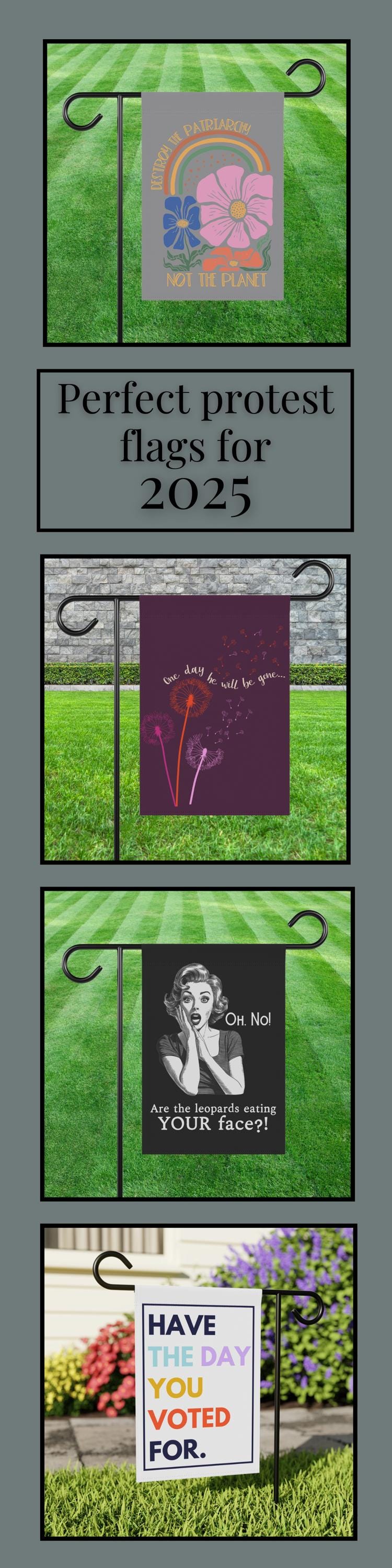 Anti patriarchy house flag environmental activism garden banner feminist yard sign womens rights flag save the bees garden banner resist