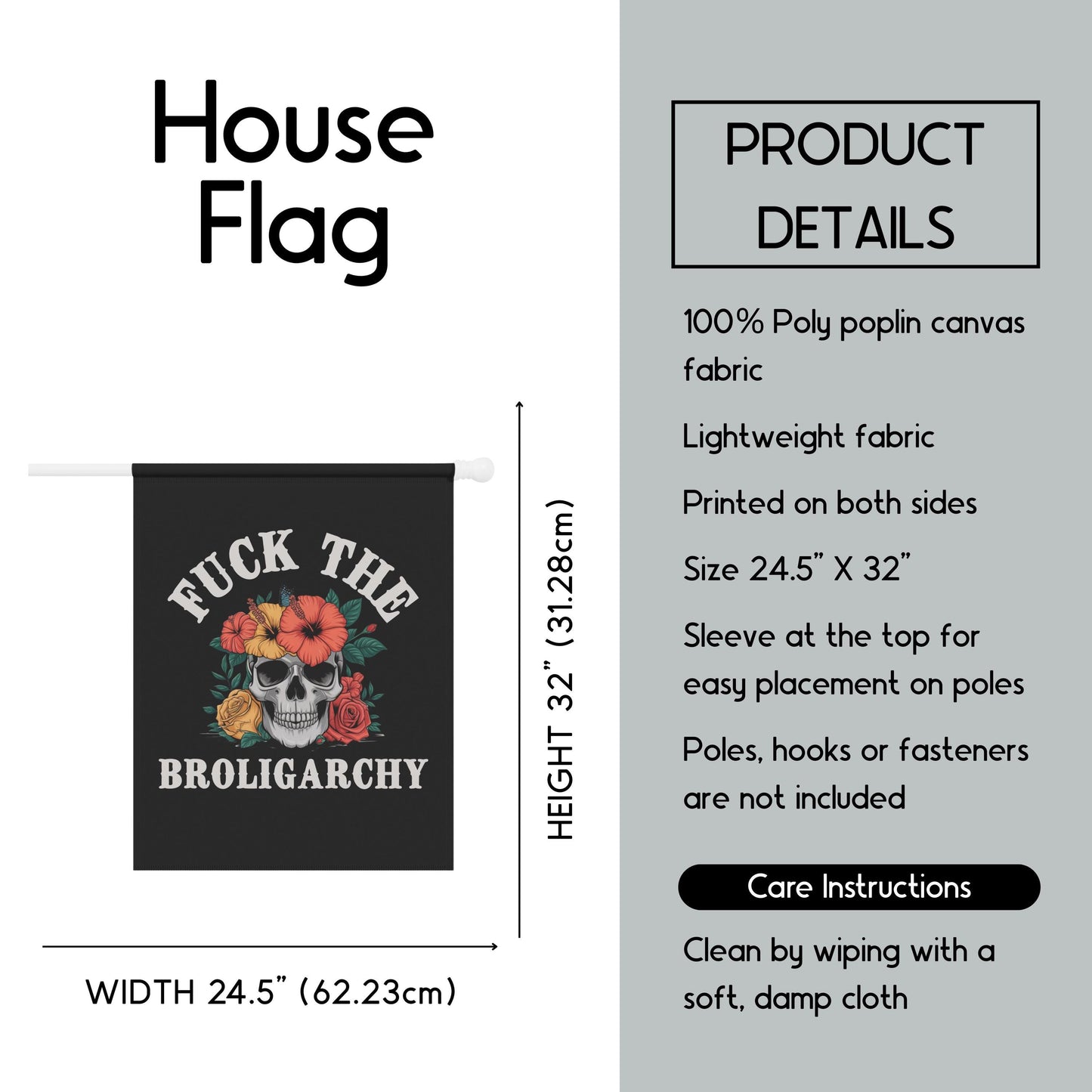 Anti oligarchy house flag funny political garden banner feminist yard flag subtle anti Trump flag resistance movement sign not my president
