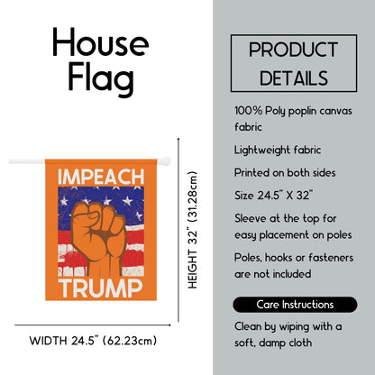Impeach Trump house flag anti fascism garden banner FDT yard sign 8647 flag not my president yard sign is he dead yet flag resistance banner