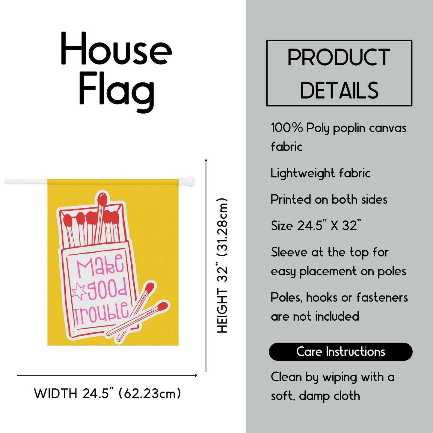 Make Good Trouble house flag anti Trump garden banner anti fascism yard sign fight back flag not my president garden decor resistance flag