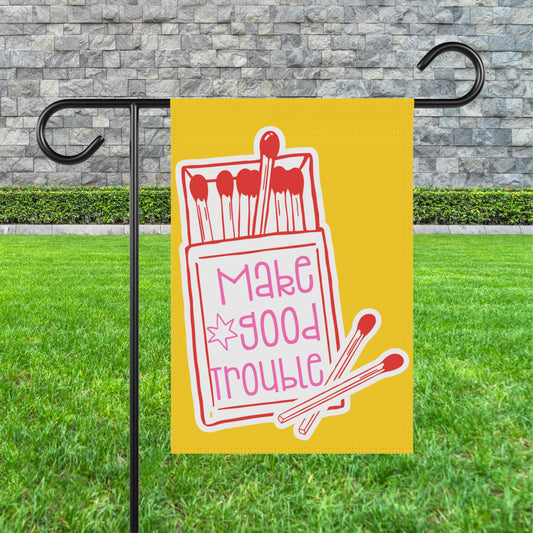 Make Good Trouble house flag anti Trump garden banner anti fascism yard sign fight back flag not my president garden decor resistance flag