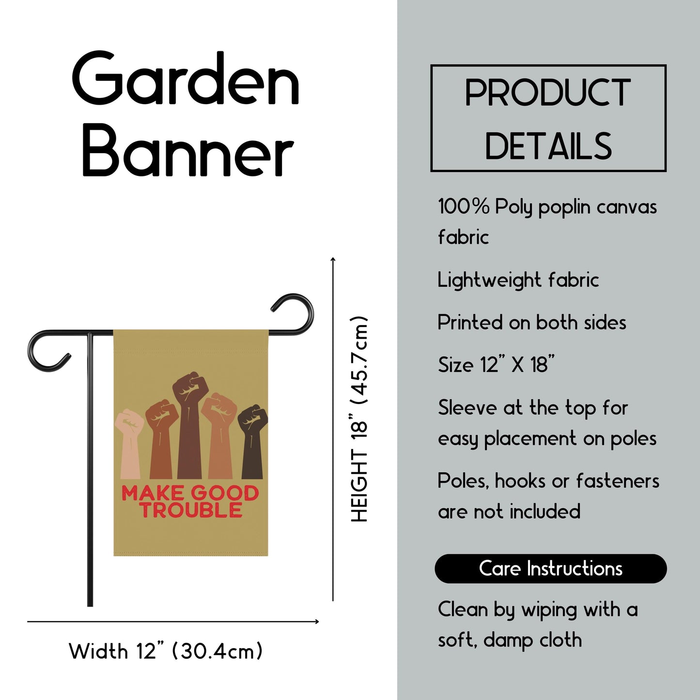 Make Good Trouble house flag political yard sign anti fascism garden banner anti Trump flag defend democracy garden flag social justice sign