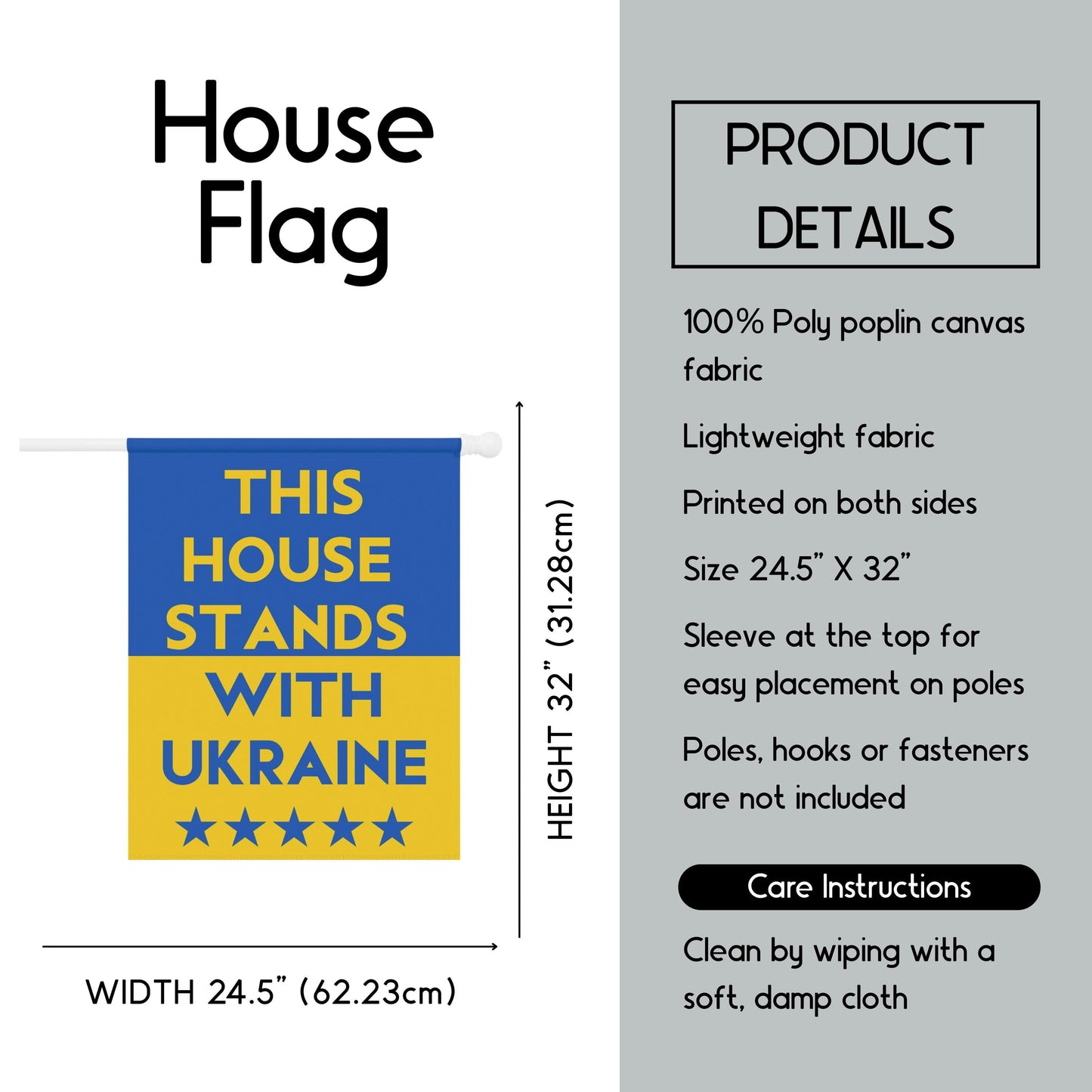 Stand with Ukraine house flag anti war garden banner anti Trump flag pro Zelensky yard sign political house flag human rights activist sign