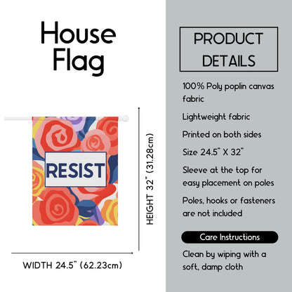 Resist house flag subtle anti Trump garden banner anti fascism yard sign foxtrot delta tango flag 8647 sign political activist gift idea FDT