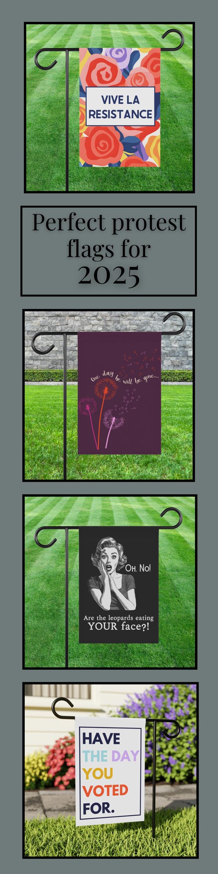 Vive la resistance house flag resist fascism garden banner anti Trump flag foxtrot delta tango yard sign not my president flag pro democracy