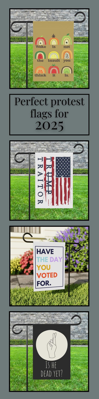 Woke house flag anti republican garden banner anti racism yard sign political activist gift idea feminist house flag anti MAGA sign resist