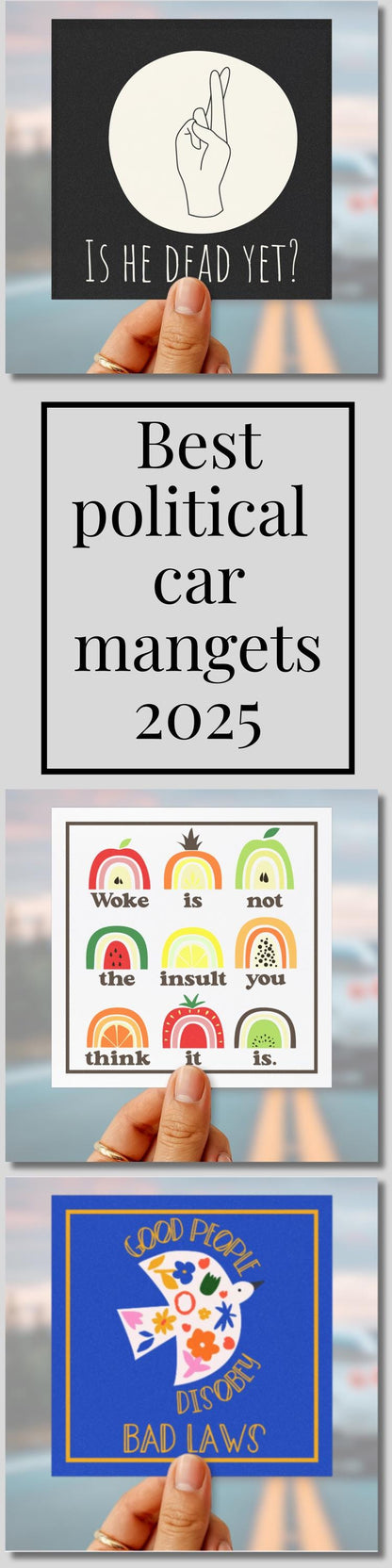 Is he dead yet car magnet anti Trump bumper sticker funny political car magnet anti MAGA decal not my president magnet foxtrot delta tango