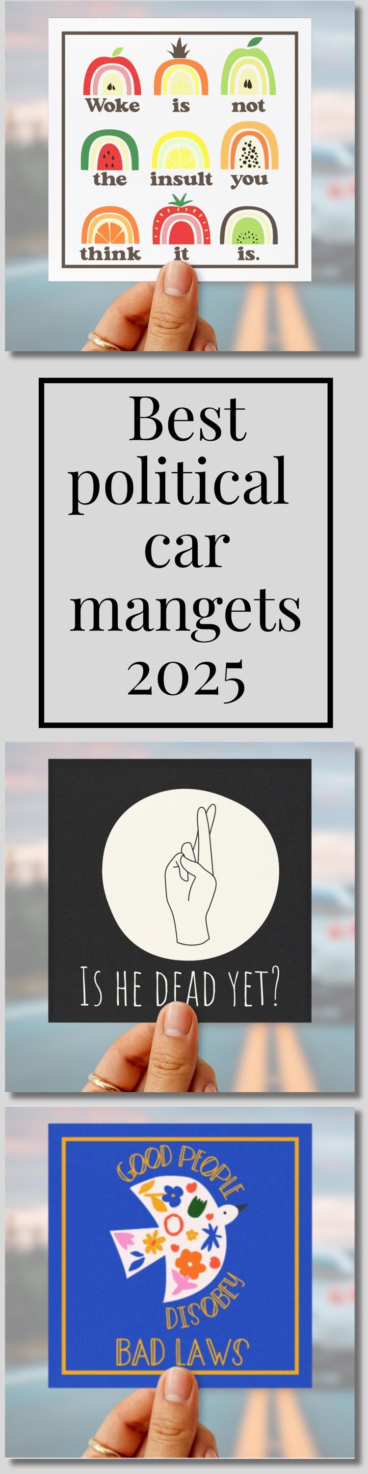 Woke car magnet anti racism bumper sticker Black lives matter car decal subtle anti MAGA car magnet anti Trump gift idea anti MAGA sticker