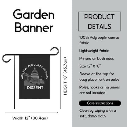 I dissent house flag pro democracy garden banner Justice Sotomayor quote flag Notorious RBG yard sign we are not okay flag not my president
