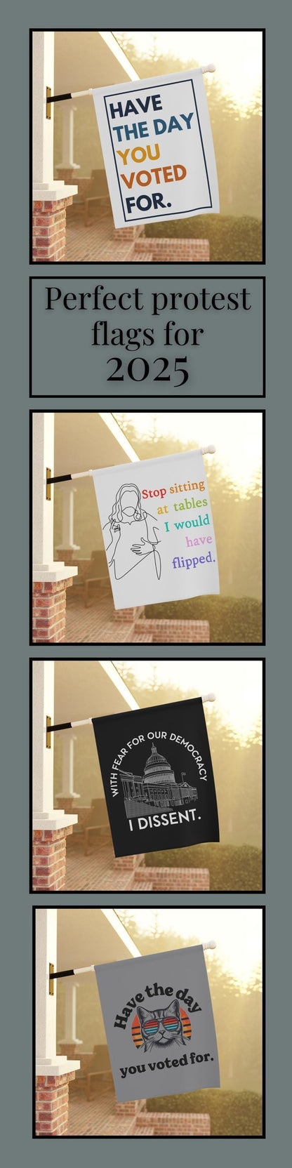 Anti Trump garden banner funny political house flag anti MAGA yard sign leopards eating faces house flag pro democracy gift idea liberal