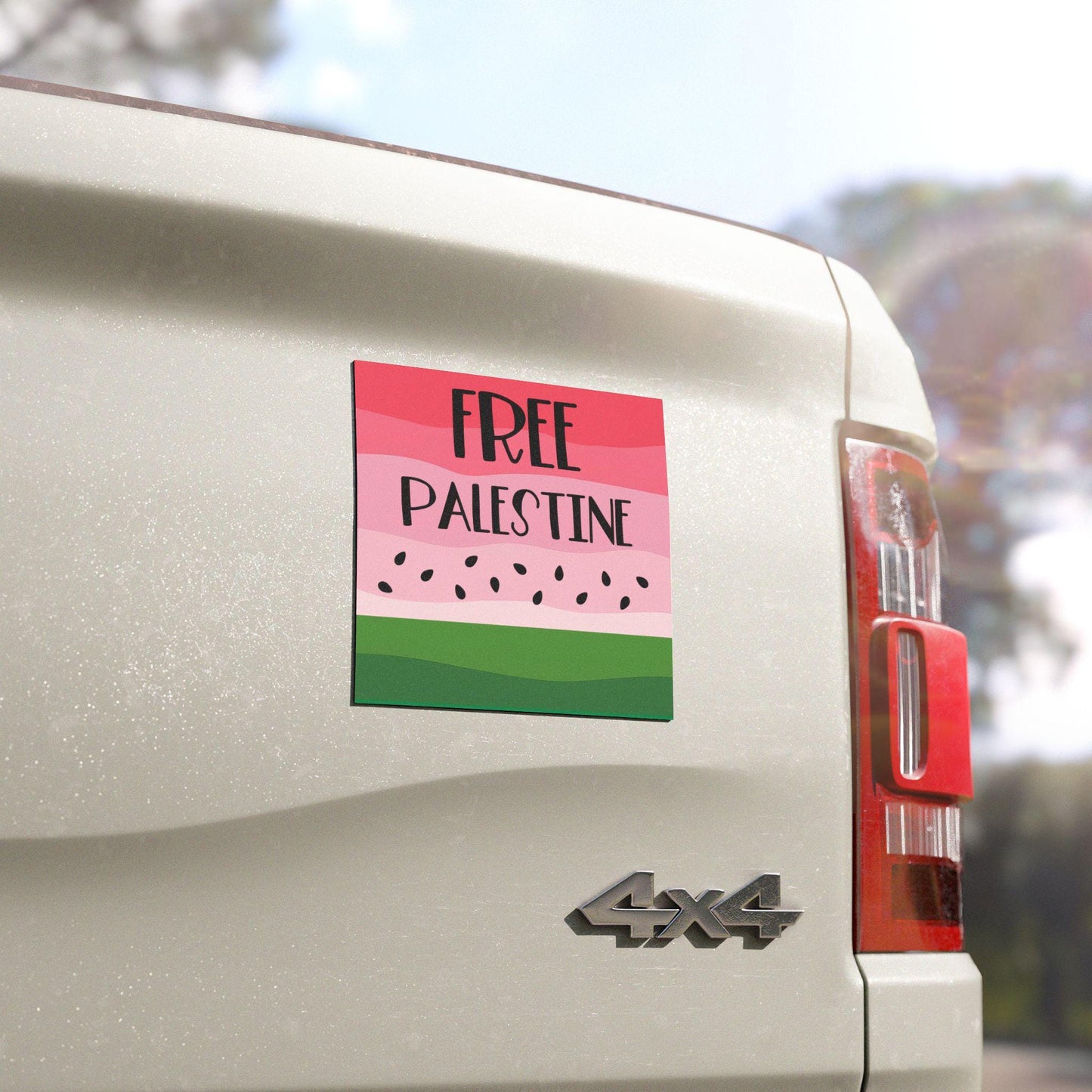 Free Palestine car magnet watermelon bumper sticker genocide is never justified magnet save Gaza car decal anti war magnet human rights gift