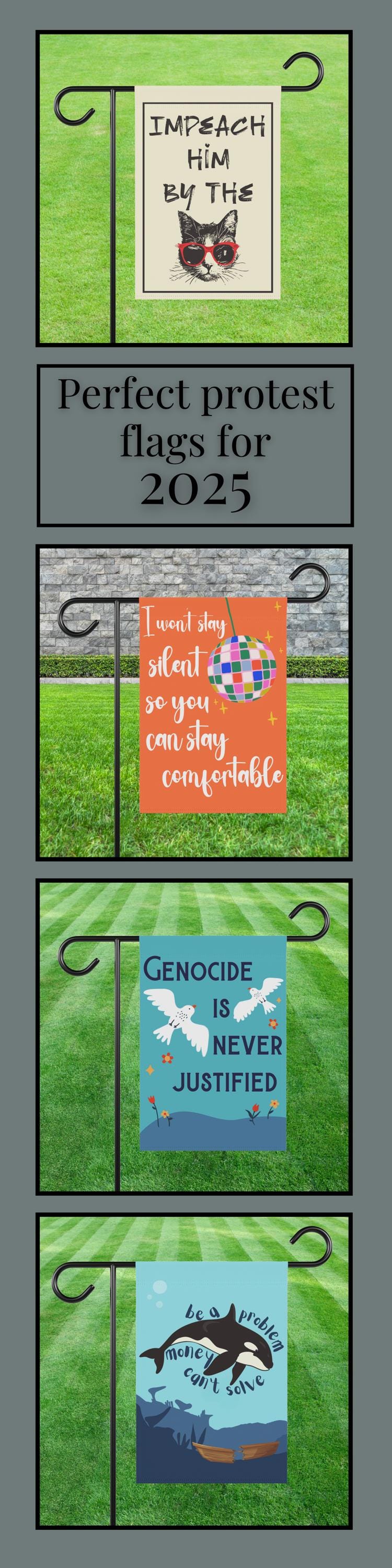 Impeach Trump garden banner funny anti Trump house flag no kings in America yard sign impeach remove convict flag 8647 sign FDT flag resist