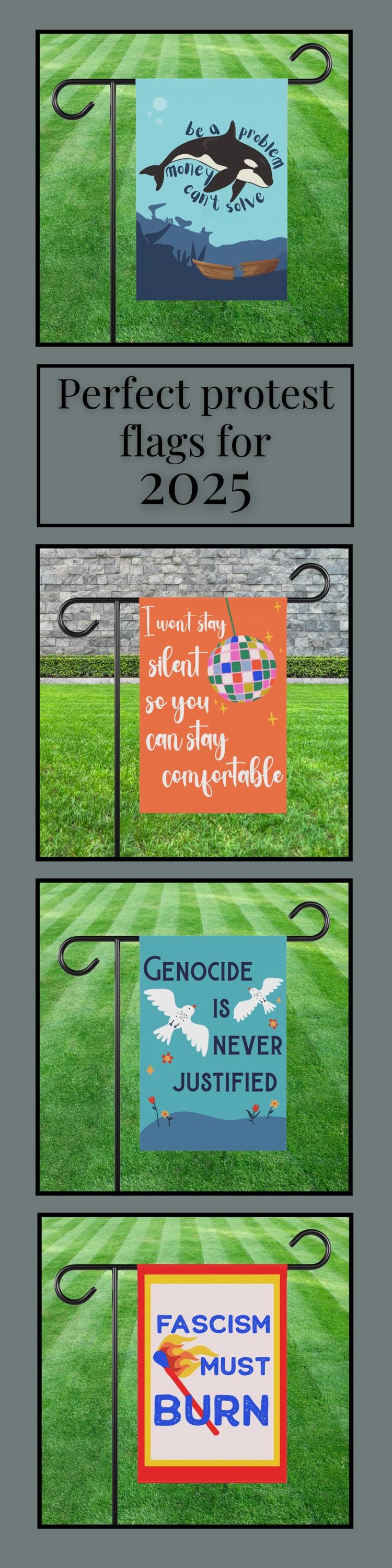 Anti capitalist house flag sink the rich garden banner become ungovernable flag orca attack sign funny political gift idea tax the rich flag