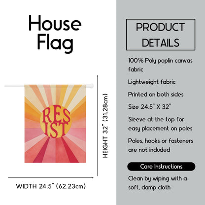 Resist garden banner anti fascism house flag subtle anti Trump sign no kings in America flag impeach Trump garden sign not my president flag