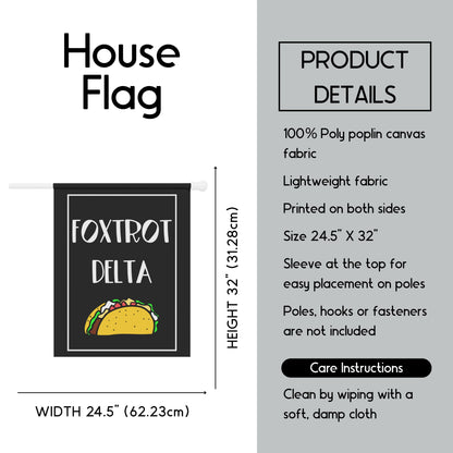 Taco Trump house flag foxtrot delta tango garden banner funny anti Trump flag Trump always chickens out sign anti MAGA flag 8647 garden sign