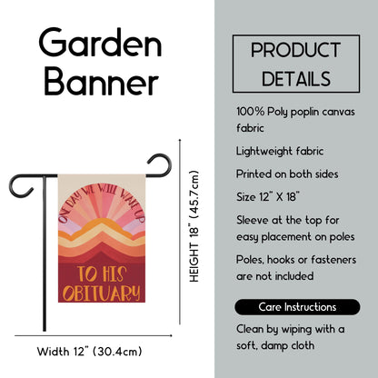 Subtle anti Trump house flag foxtrot delta tango garden banner FDT sign is he dead yet flag not my president house flag political activist