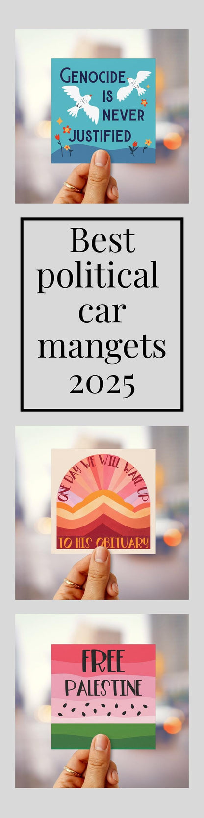 Free Palestine car magnet anti genocide bumper sticker free Gaza magnet Palestinian lives matter decal anti war car magnet resist fascism