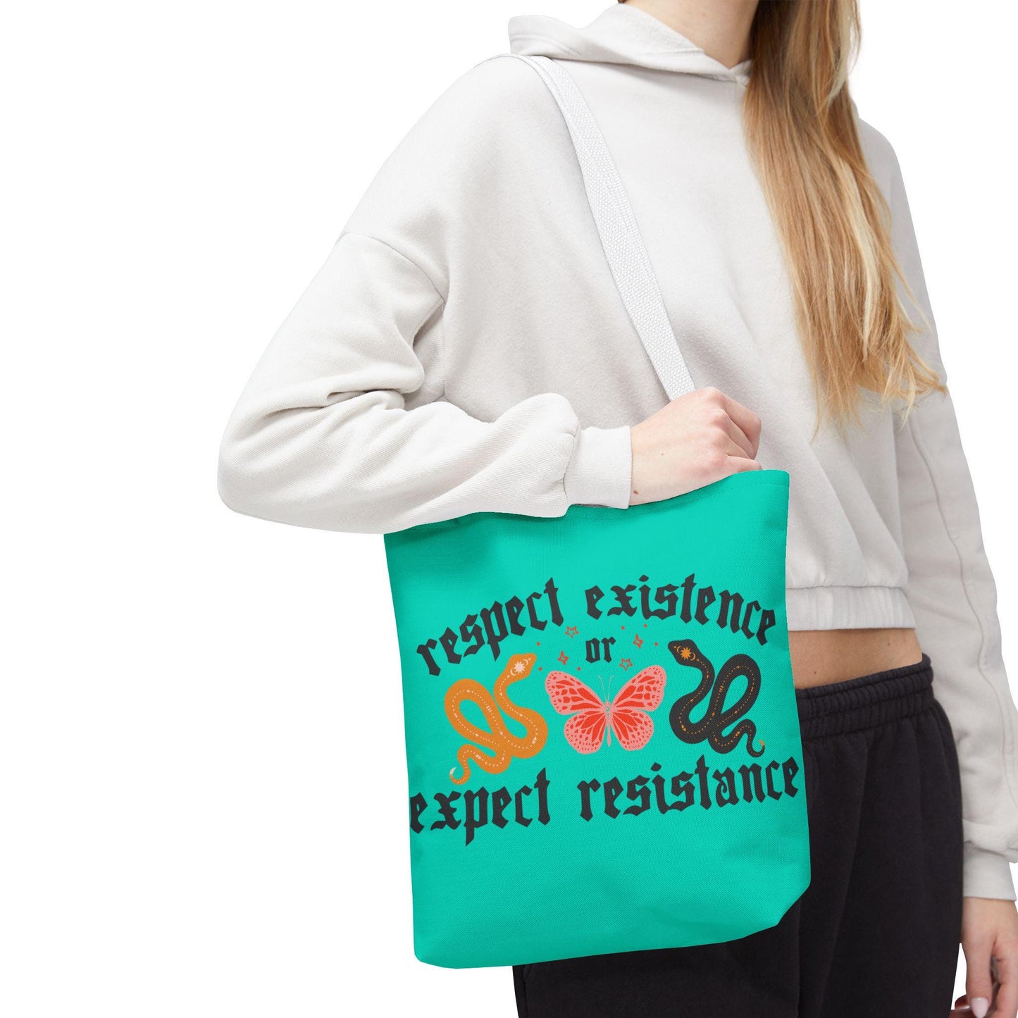 Respect existence or expect resistance tote bag trans rights merch lgbtq pride gift idea queer pride merch anti fascism tote resist merch