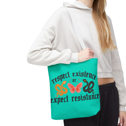 Respect existence or expect resistance tote bag trans rights merch lgbtq pride gift idea queer pride merch anti fascism tote resist merch