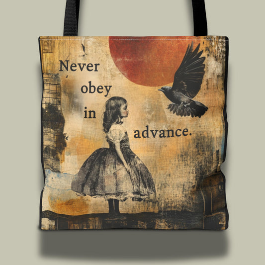 Never obey in advance tote bag anti fascism merch anti Trump tote defend democracy gift idea no kings in America tote lock him up gift FDT