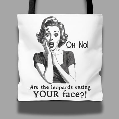 Subtle anti Trump tote bag leopards eating faces party gift idea anti MAGA tote funny political merch anti Trump gift dark humor liberal bag