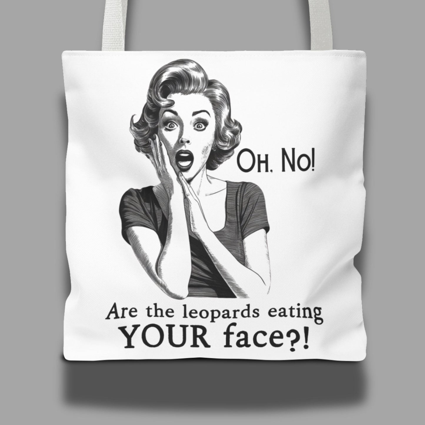 Subtle anti Trump tote bag leopards eating faces party gift idea anti MAGA tote funny political merch anti Trump gift dark humor liberal bag