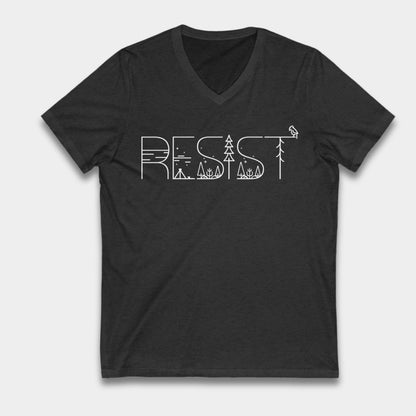 Resist Fascism Tee Nature Lover Shirt Pride Apparel Rainbow V-Neck Tee National Parks Lover Gift Idea Hiking Lover Tee Anti Fascist Apparel