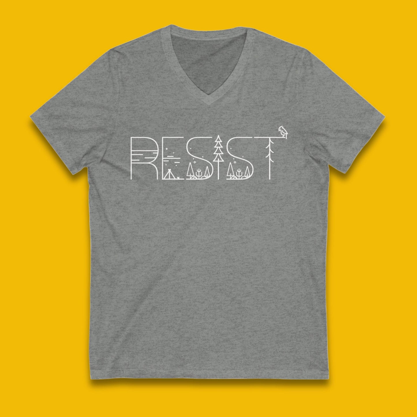 Resist Fascism Tee Nature Lover Shirt Pride Apparel Rainbow V-Neck Tee National Parks Lover Gift Idea Hiking Lover Tee Anti Fascist Apparel