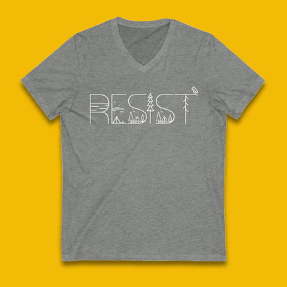 Resist Fascism Tee Nature Lover Shirt Pride Apparel Rainbow V-Neck Tee National Parks Lover Gift Idea Hiking Lover Tee Anti Fascist Apparel