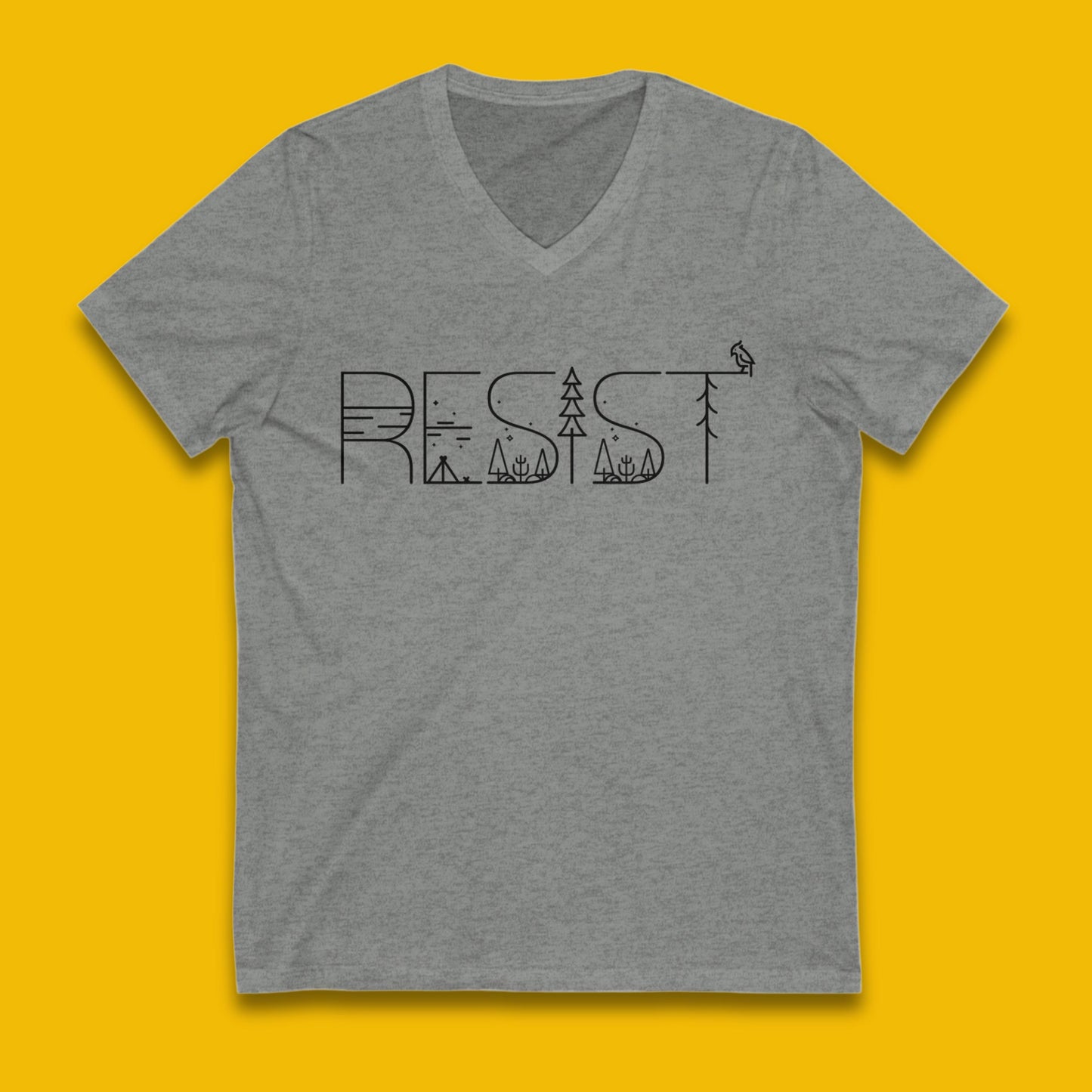 Resist Fascism Tee Nature Lover Shirt Pride Apparel Rainbow V-Neck Tee National Parks Lover Gift Idea Hiking Lover Tee Anti Fascist Apparel