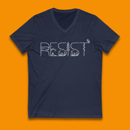 Resist Fascism Tee Nature Lover Shirt Pride Apparel Rainbow V-Neck Tee National Parks Lover Gift Idea Hiking Lover Tee Anti Fascist Apparel