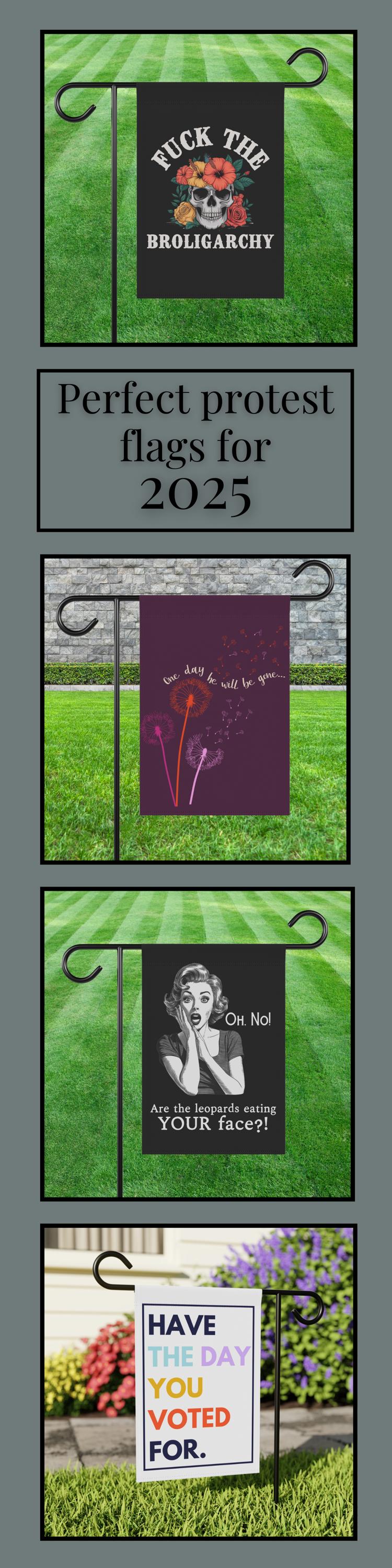 Anti oligarchy house flag funny political garden banner feminist yard flag subtle anti Trump flag resistance movement sign not my president