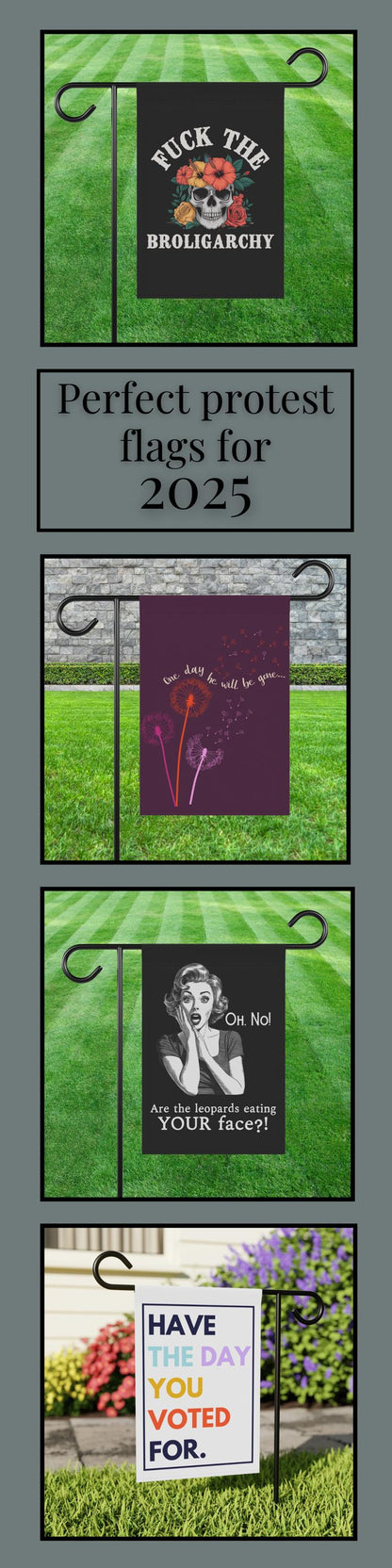 Anti oligarchy house flag funny political garden banner feminist yard flag subtle anti Trump flag resistance movement sign not my president