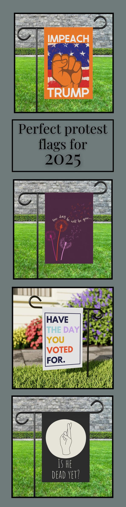 Impeach Trump house flag anti fascism garden banner FDT yard sign 8647 flag not my president yard sign is he dead yet flag resistance banner