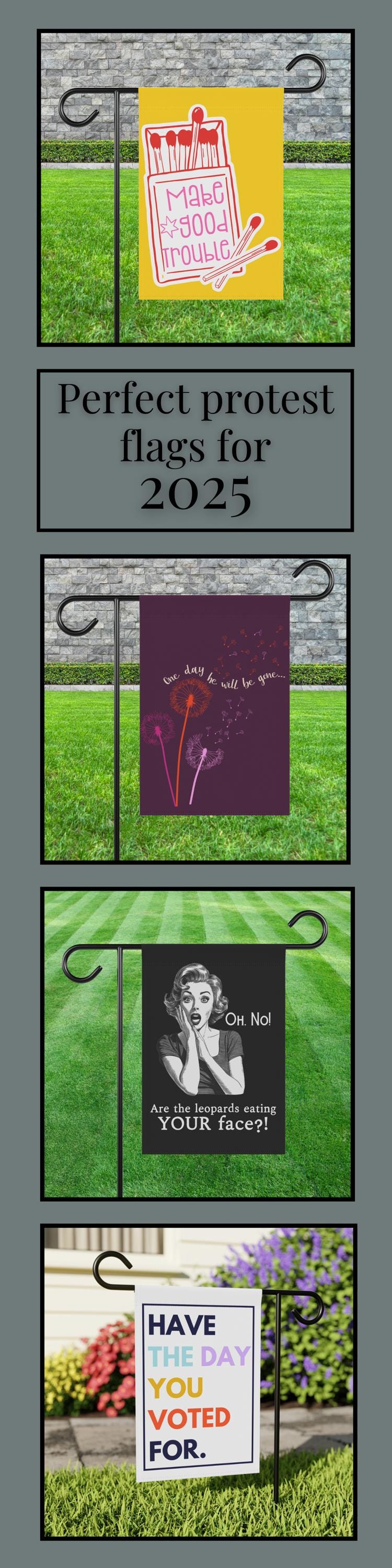 Make Good Trouble house flag anti Trump garden banner anti fascism yard sign fight back flag not my president garden decor resistance flag