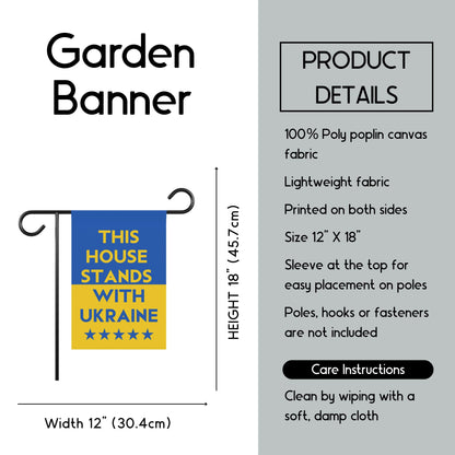 Stand with Ukraine house flag anti war garden banner anti Trump flag pro Zelensky yard sign political house flag human rights activist sign
