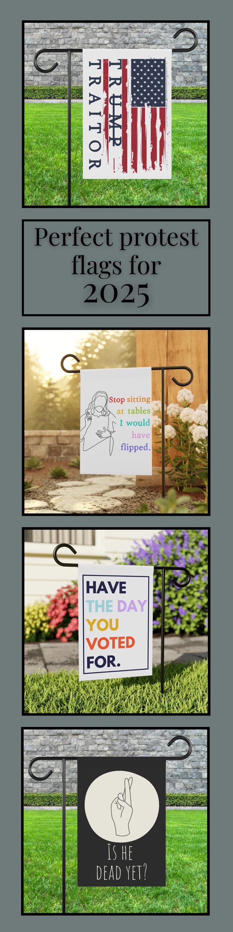 Trump is a traitor garden flag anti fascism garden banner defend democracy yard sign we are not okay flag impeach Trump garden banner resist