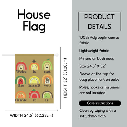 Woke house flag anti republican garden banner anti racism yard sign political activist gift idea feminist house flag anti MAGA sign resist