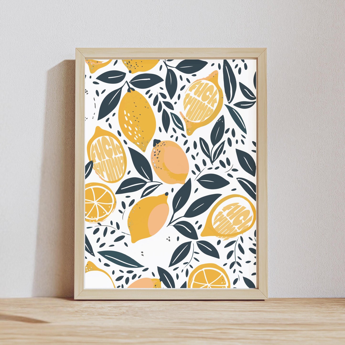 Subtle f*ck Trump wall art funny political wall art for kitchen anti Trump lemons art print anti fascism art activist gift idea feminist