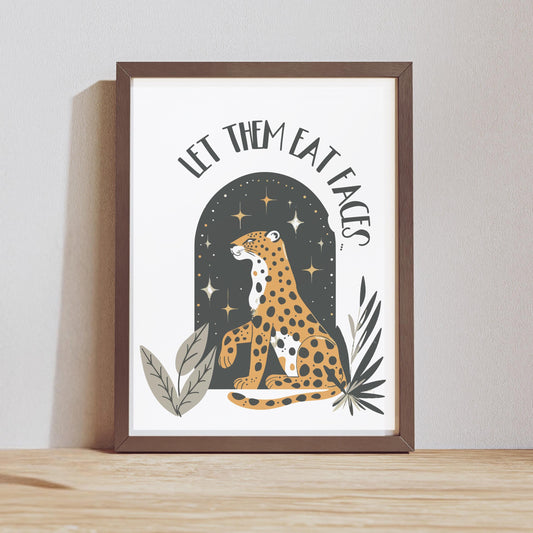 Subtle anti MAGA art print funny political wall art leopards eating faces party merch anti Trump gift idea anti war wall art resist fascism