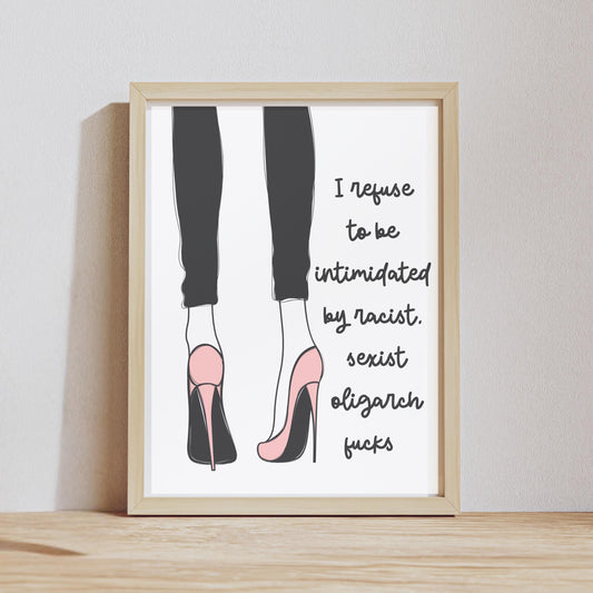 Funny feminist wall art liberal political gift idea femme art subtle f*ck Trump gift resist art print defend democracy poster tax the rich