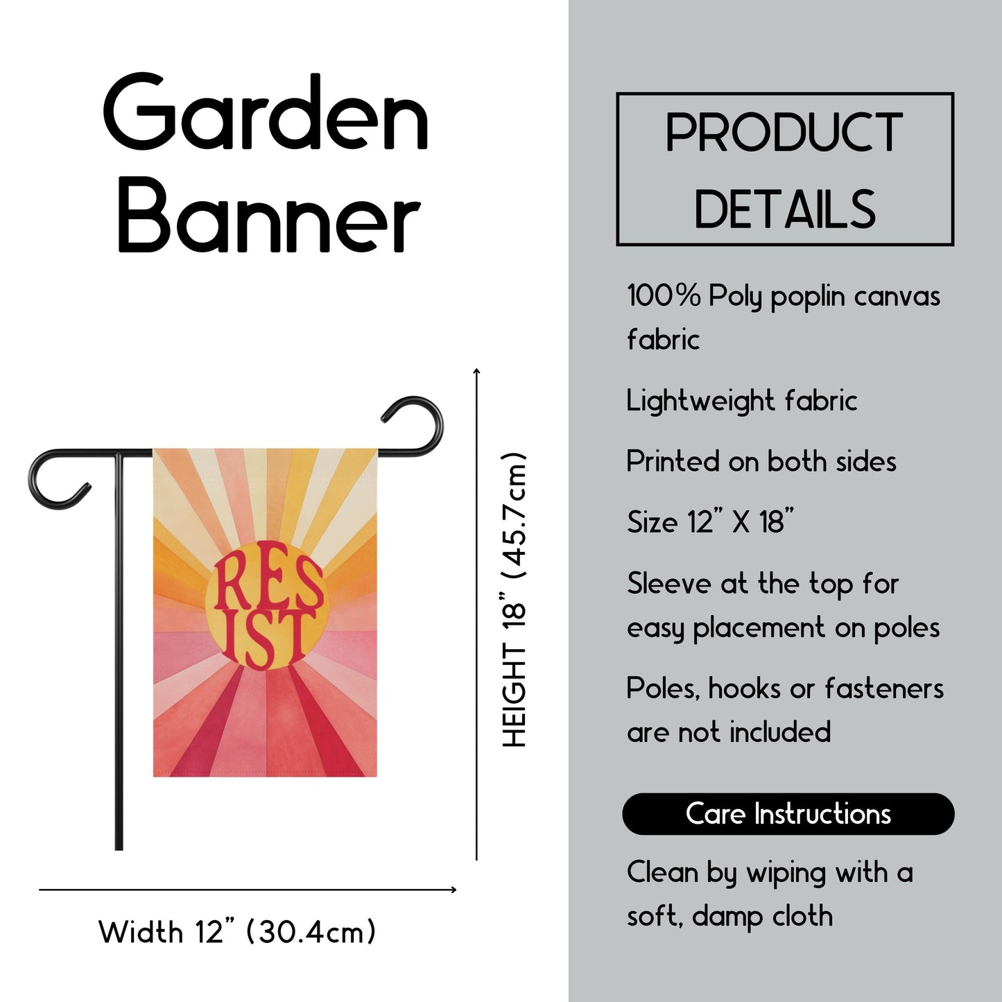 Resist garden banner anti fascism house flag subtle anti Trump sign no kings in America flag impeach Trump garden sign not my president flag