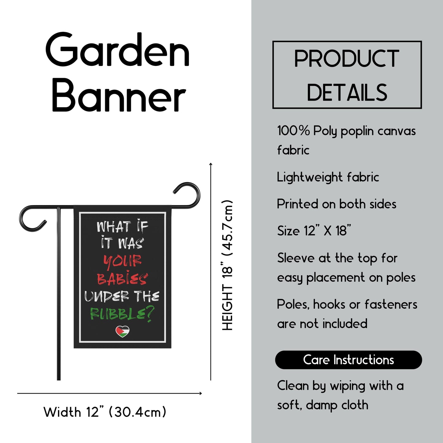 Free Palestine house flag end the genocide garden banner stand with Gaza flag human rights garden sign ceasefire now flag anti war sign