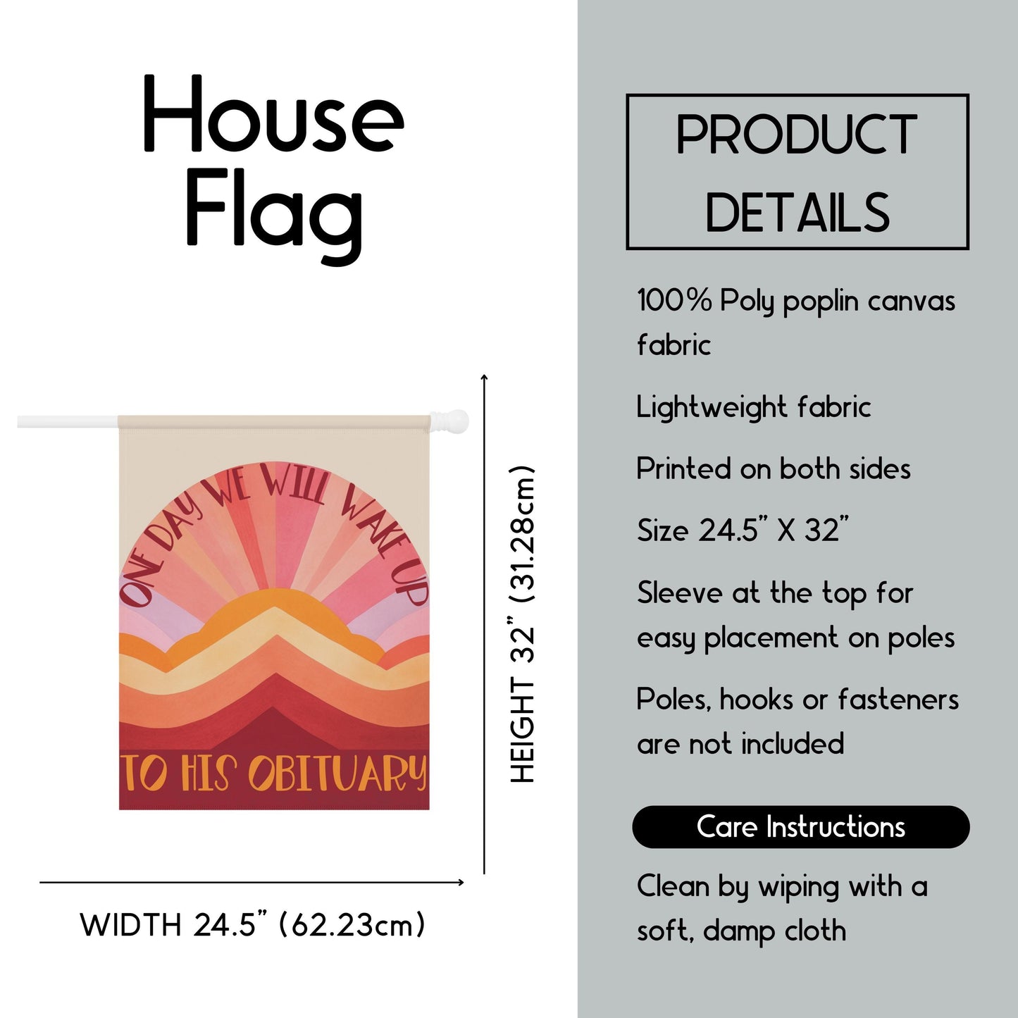 Subtle anti Trump house flag foxtrot delta tango garden banner FDT sign is he dead yet flag not my president house flag political activist