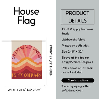 Subtle anti Trump house flag foxtrot delta tango garden banner FDT sign is he dead yet flag not my president house flag political activist