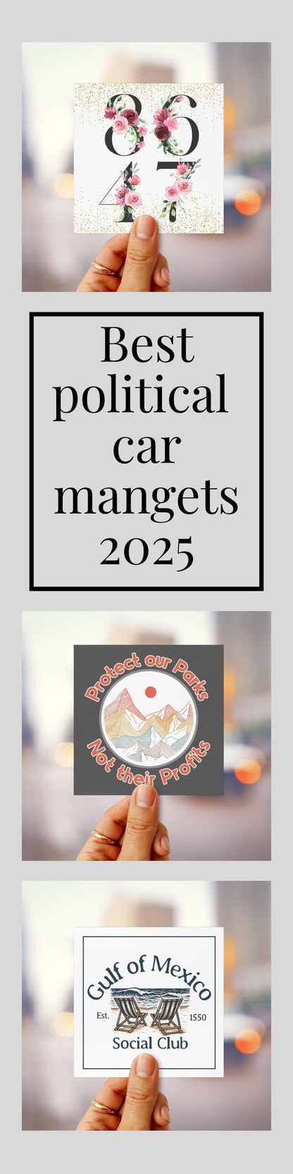 8647 car magnet subtle anti Trump bumper sticker not my president magnet TACO Trump car decal foxtrot delta tango magnet no kings in America