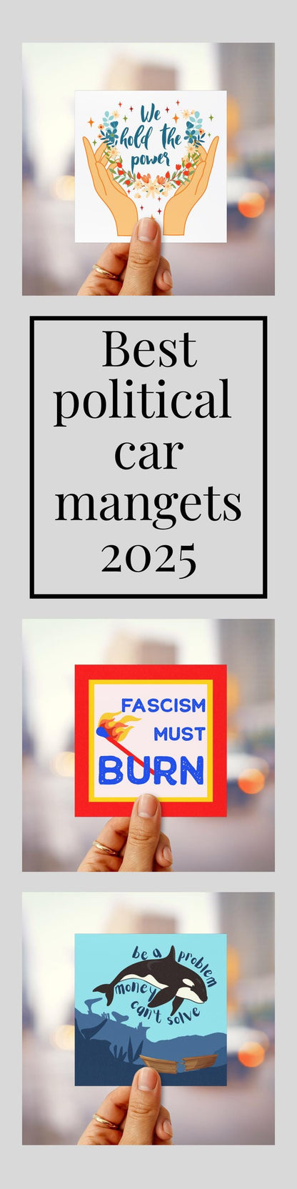 We hold the power car magnet tax the rich bumper sticker anti fascism car magnet defend democracy decal anti Trump magnet anti patriarchy