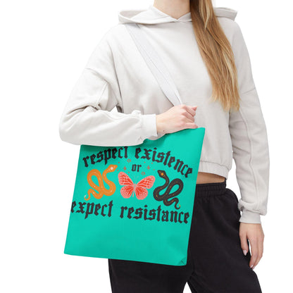 Respect existence or expect resistance tote bag trans rights merch lgbtq pride gift idea queer pride merch anti fascism tote resist merch