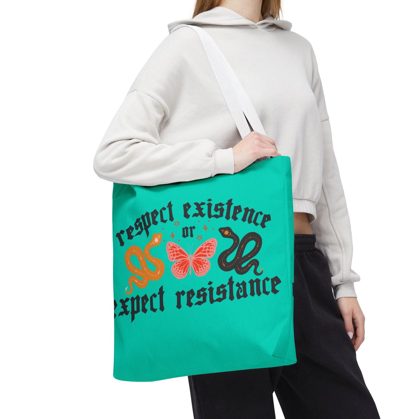 Respect existence or expect resistance tote bag trans rights merch lgbtq pride gift idea queer pride merch anti fascism tote resist merch